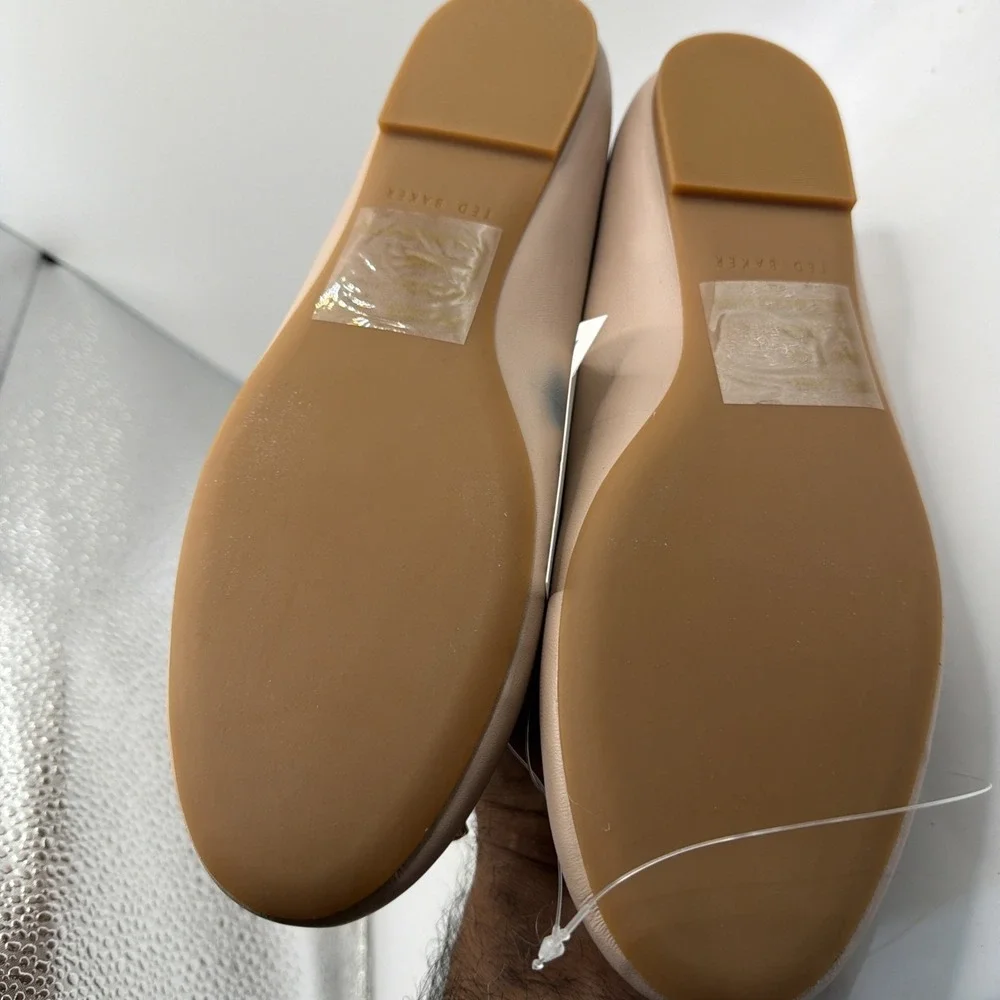 Ted Baker Classic Genuine Leather Pink Ballet Shoes Size 8.5 New